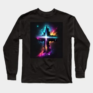 Cross Light Piercing The Nebula Long Sleeve T-Shirt